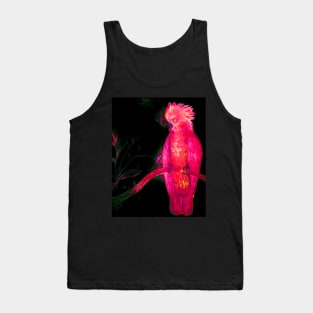 BRIGHT PINK TROPICAL COCKATOO PARROT ISLAND EXOTIC BIRD PALM POSTER PRINT Tank Top